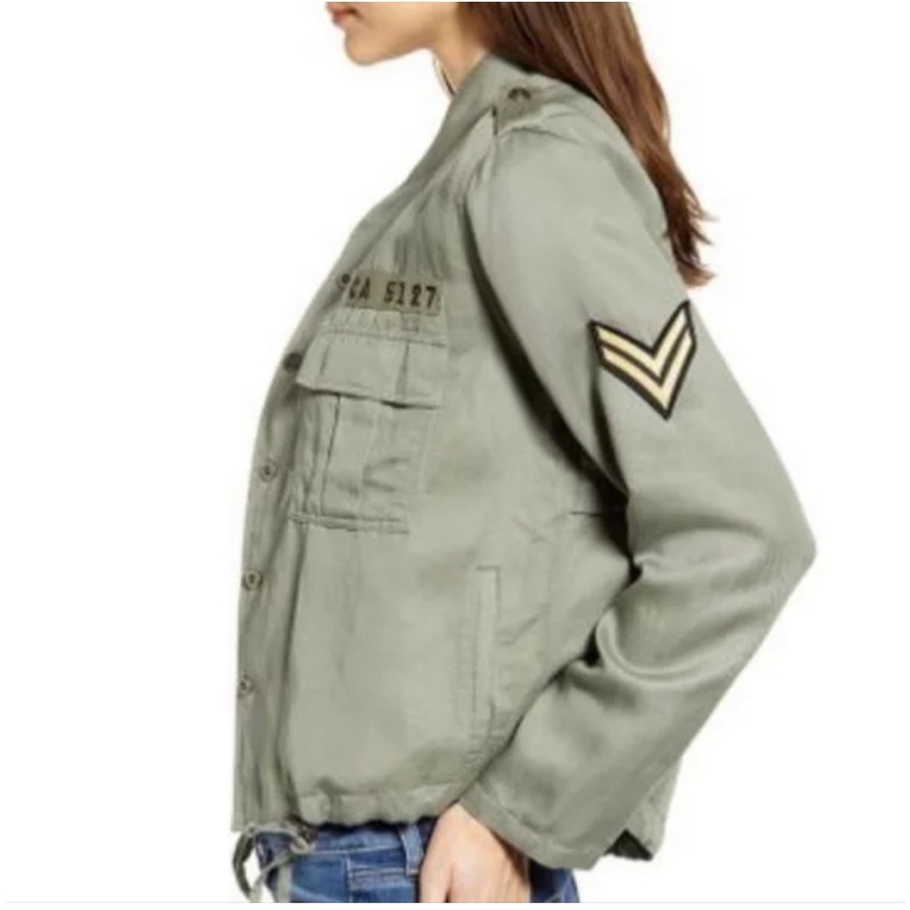 Rails Womens Sage Green Rowan Linen Blend Utility Jacket Full Zip - Picture 8 of 8